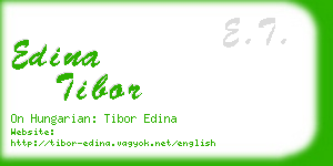 edina tibor business card